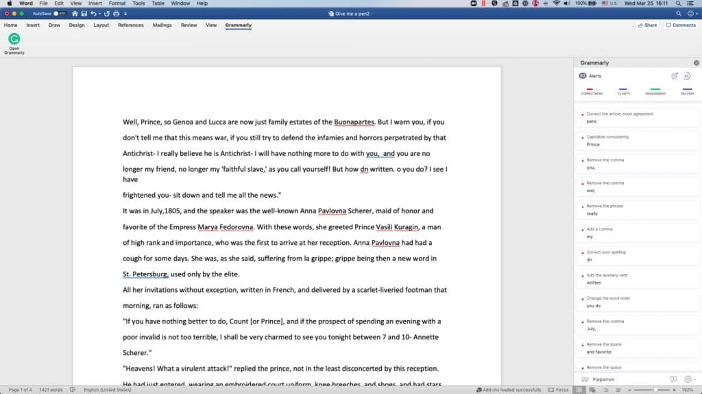 Integrating Grammarly with Microsoft Word on Mac