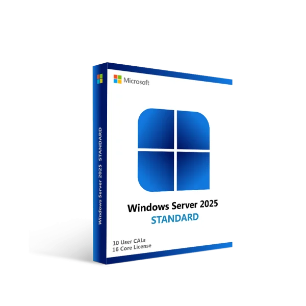 Microsoft Windows Server 2025 Standard with 10 User CALs - 16 Core License