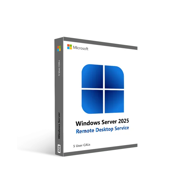 Licences d'accès client à distance pour 5 utilisateurs pour Microsoft Windows Server 2025 Remote Desktop Services