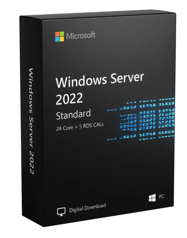 Microsoft Windows Server 2022 Standard - 24 cœurs + 5 CAL RDS