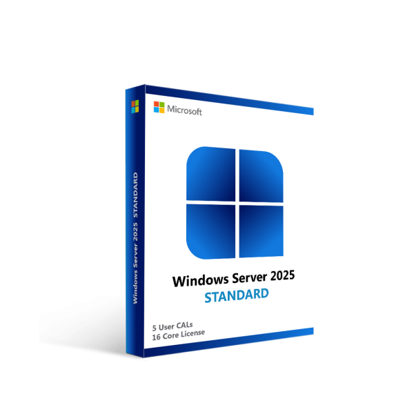 Microsoft Windows Server 2025 Standard con 5 CAL de usuario: licencia de 16 núcleos