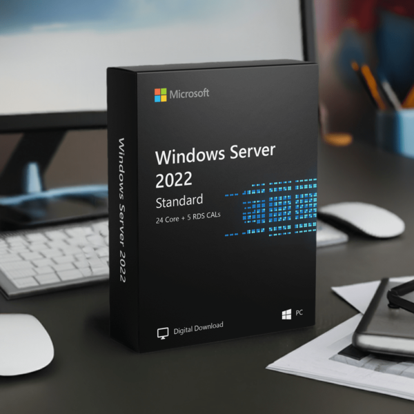 Microsoft Windows Server 2022 Standard - 24 cœurs + 5 CAL RDS