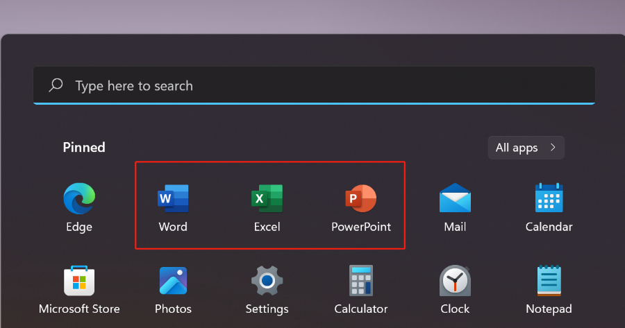 Office-apps-appear-in-the-menu-after-installation