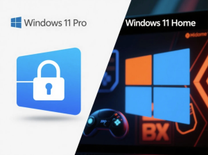 Windows 11 Home versus Windows 11 Pro comparison.